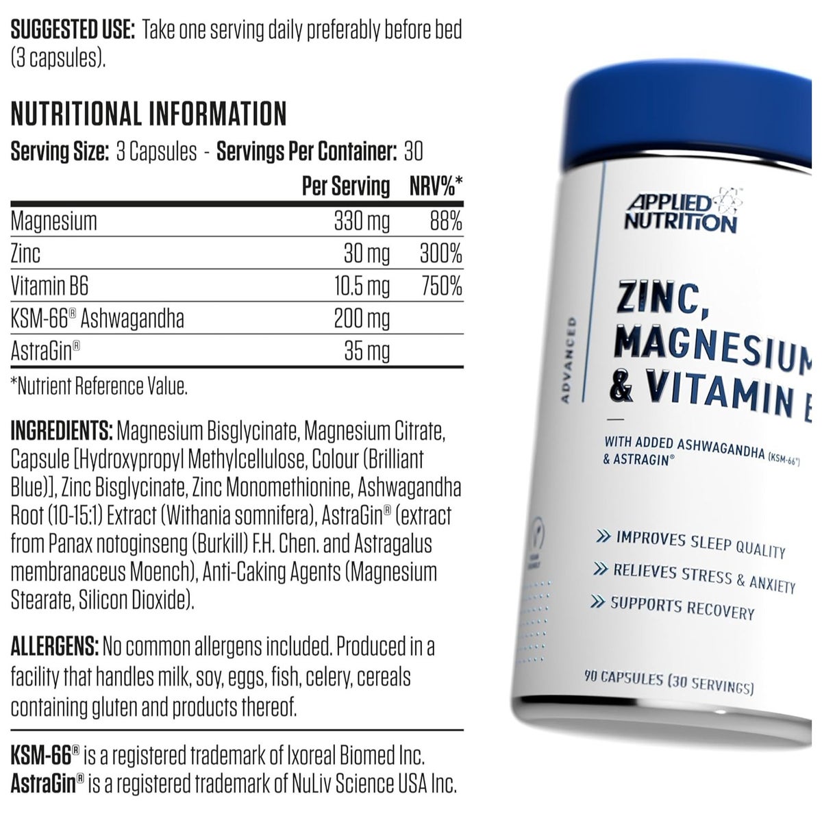ZMA 90 Caps | Zinc + Magnesium + B6 | Sleep Support, Muscle Recovery & Testosterone Boost | Vegan Friendly - Image 4