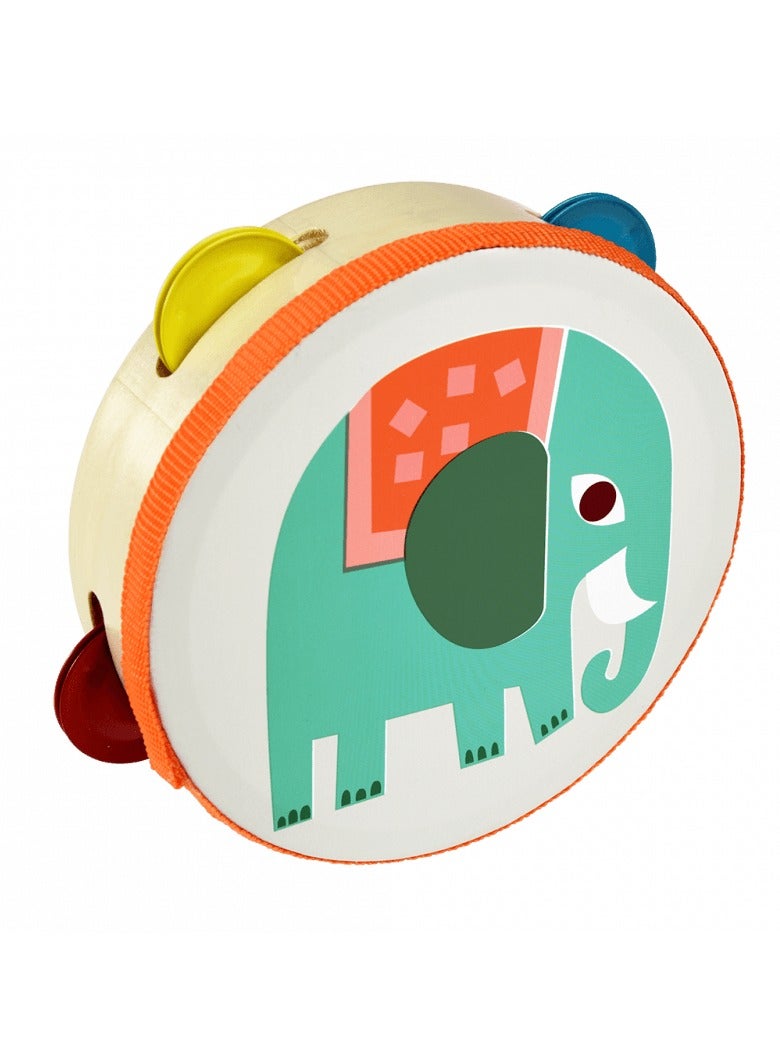 Tambourine | Wild Wonders – Colorful Animal-Themed Musical Instrument for Kids | Safe Wooden Tambourine with Metal Jingles | Fun Rhythm Toy for Toddlers & Preschoolers - Image 3