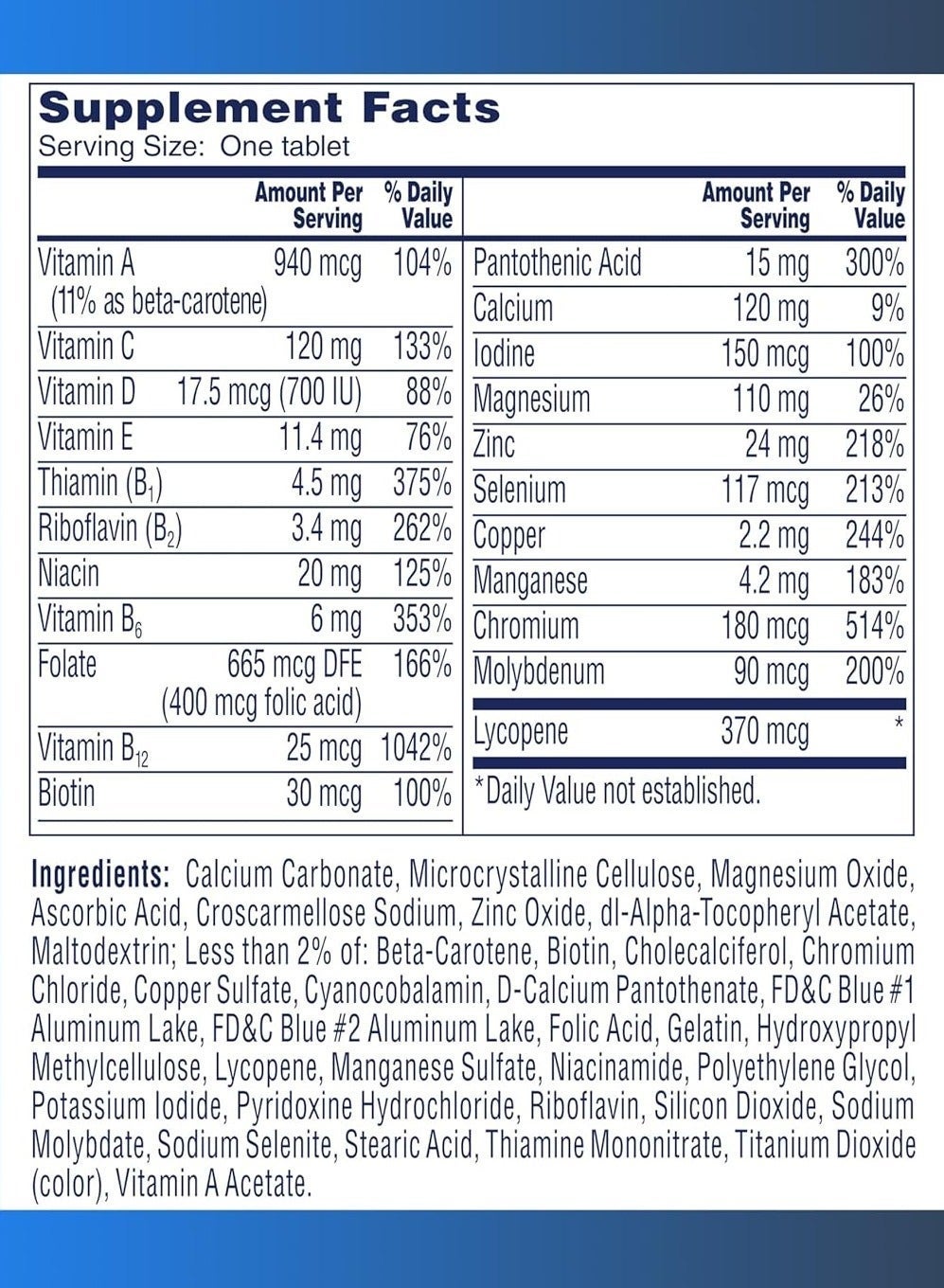 Men’s 50+, Complete Multivitamin 200 Tablets - Image 2
