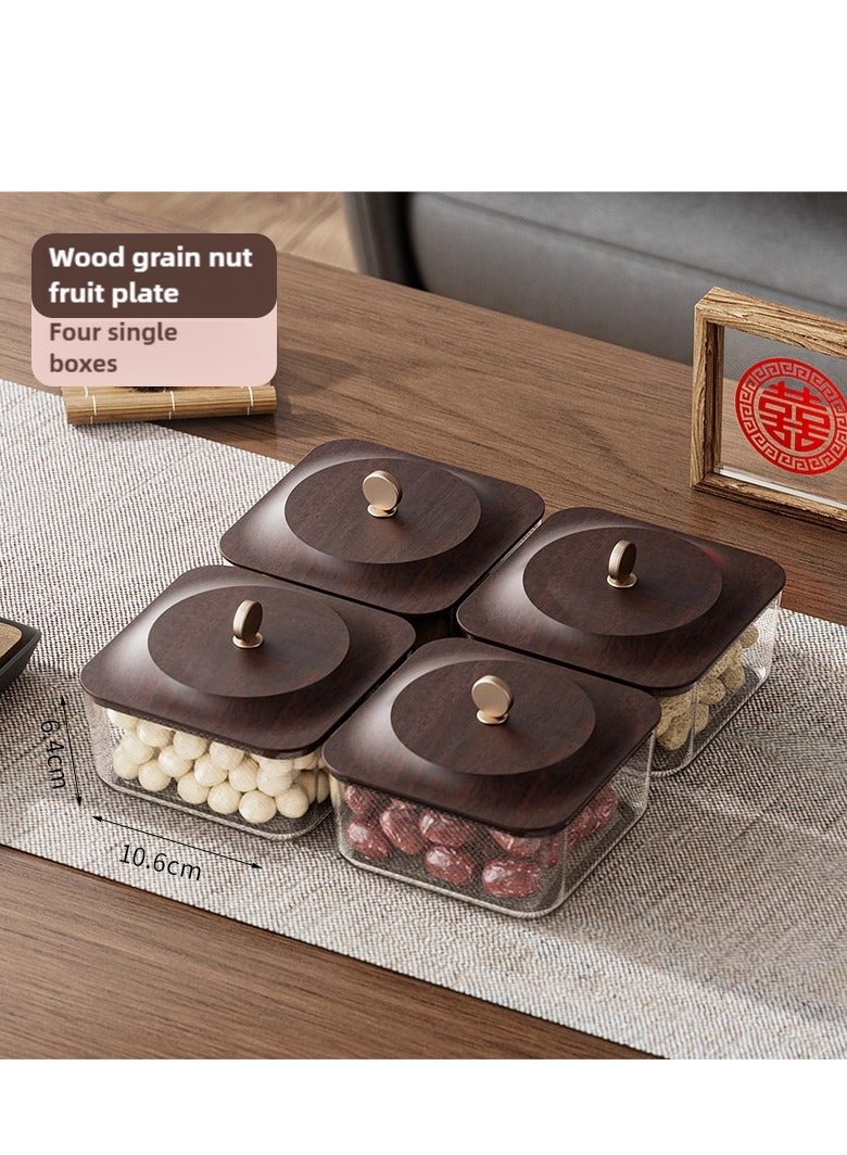 Wood grain fruit plate, nuts container dried fruit nut candy plate Candy Nuts Co