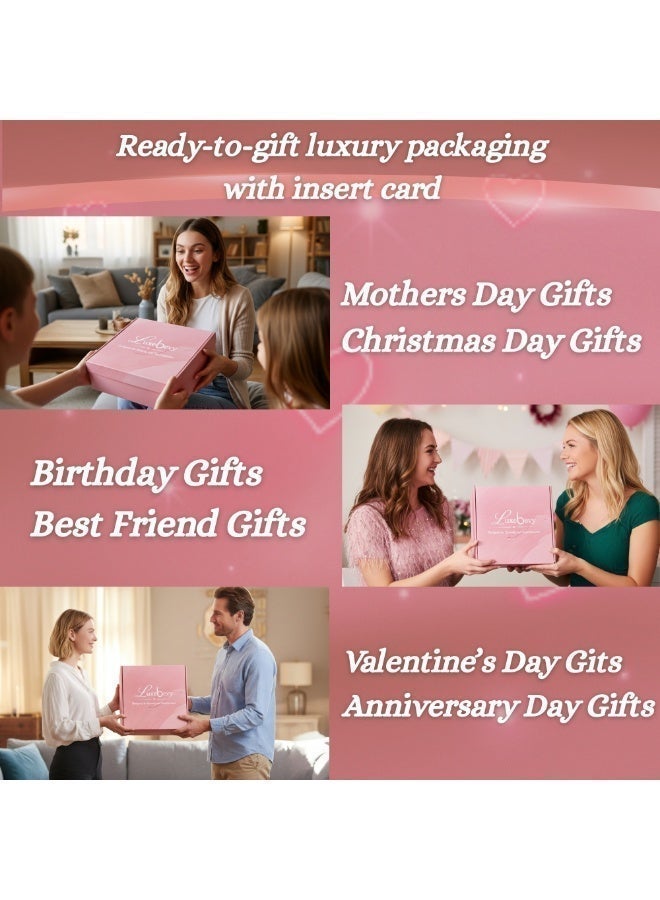 14-Piece Spa Bath Gift Set for Women – Luxury Pink Coral Fleece Towel Wrap, Hair