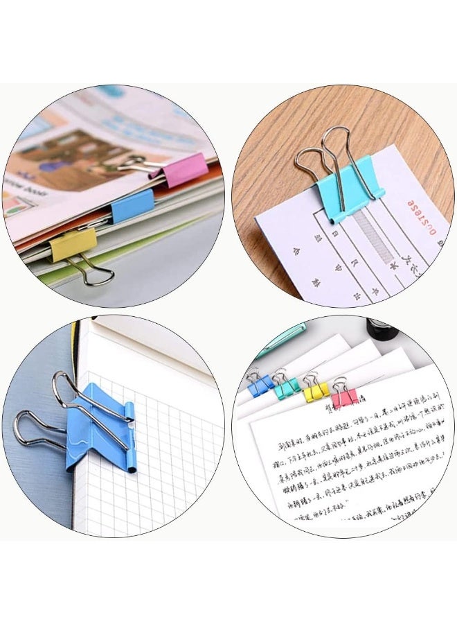 48 Pcs Binder Clips – Steel Paper Clamps, Holds Up to 50 Sheets, Quality Tempered Paper Clips for Home, School, Crafts, Office Supplies Paper Clamps (Multi-colour) - Image 6