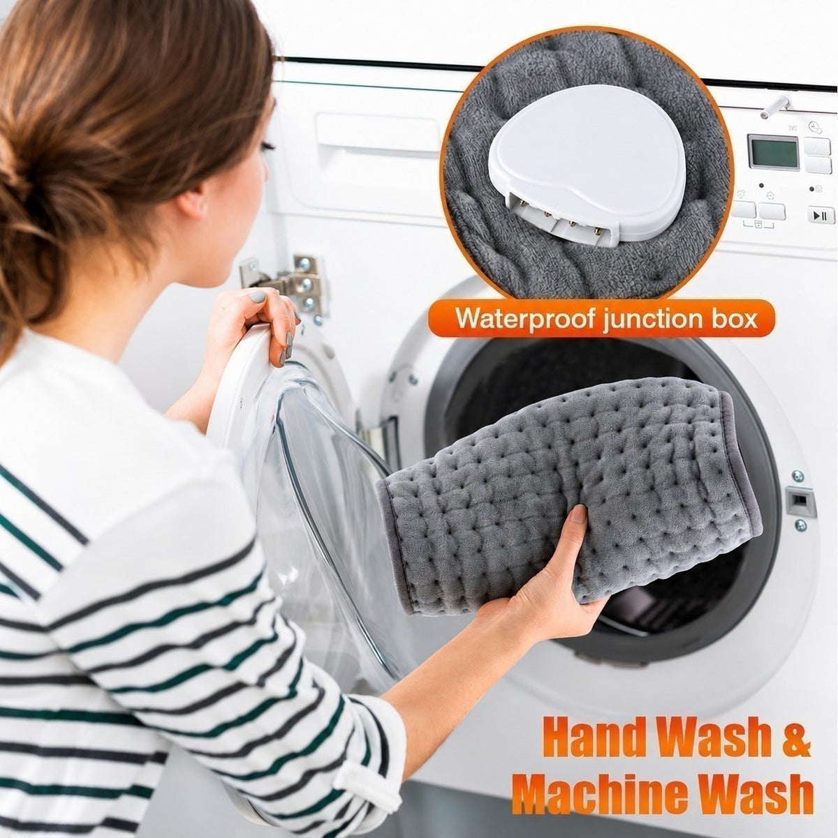 Electric Heating Pad with Digital Controller, Adjustable Temperature Soft Washab