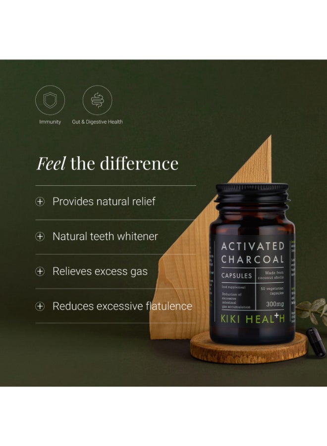 Activated Charcoal Capsules Food Supplement Made From Coconut Shells 50 Vegetarian Capsules 300Mg - Image 4