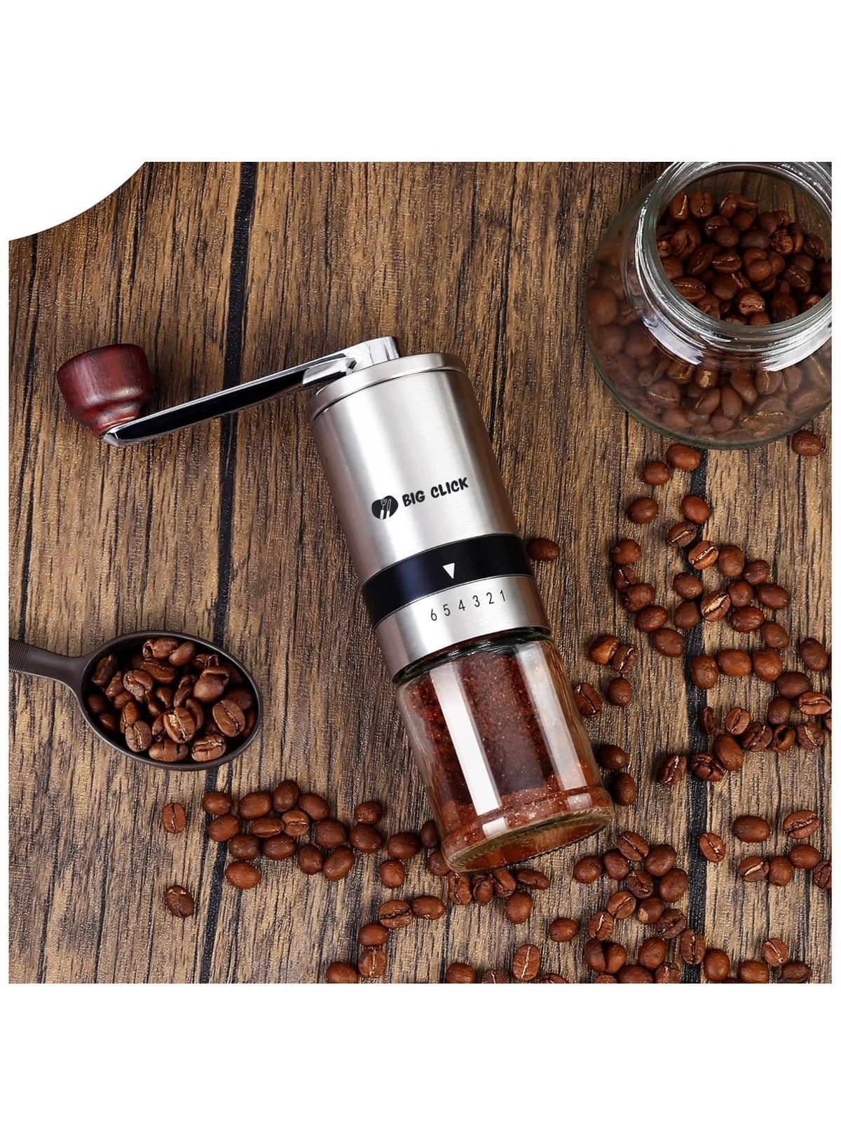 Portable Coffee Grinder, Coffee Bean Grinder with Adjustable 6 Gears for Espress