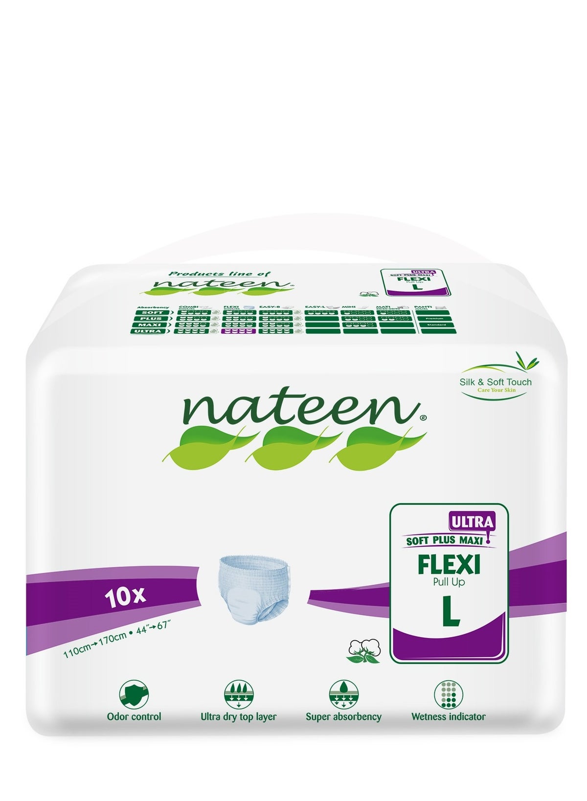 Flexi Ultra Adult Diapers Pants, Ultima Absorbency Incontinence Pull Ups, Large,Waist Size 110-170Cm,10 Count Adult Pants Diaper ,Superior Comfort,Excellent Combination Of Protection. (10 Count)