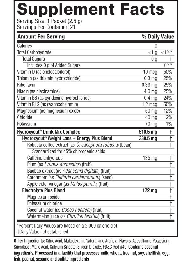 Muscletech Products Hydroxycut Drink Mix Wild Berry Blast - Pack of 21 (S) 82962 - Image 2