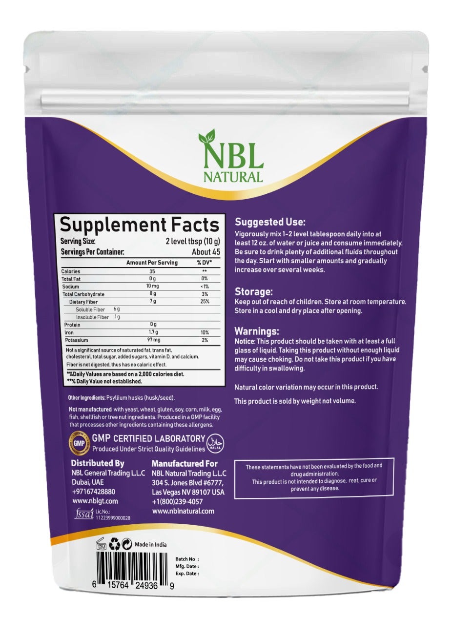 Whole Psyllium Husks – 454g | Soluble Fiber Supplement | 100% Pure & Natural | Supports Regularity & Digestive Wellness | 45 Servings - Image 2