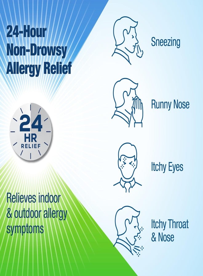 Contac Allergy Relief Tablets, Loratadine 10 mg Antihistamine, 24 Hour Non Drowsy Medicine for Sneezing, Runny Nose & Itchy Eyes, Gluten Free, 150 Count - Image 2