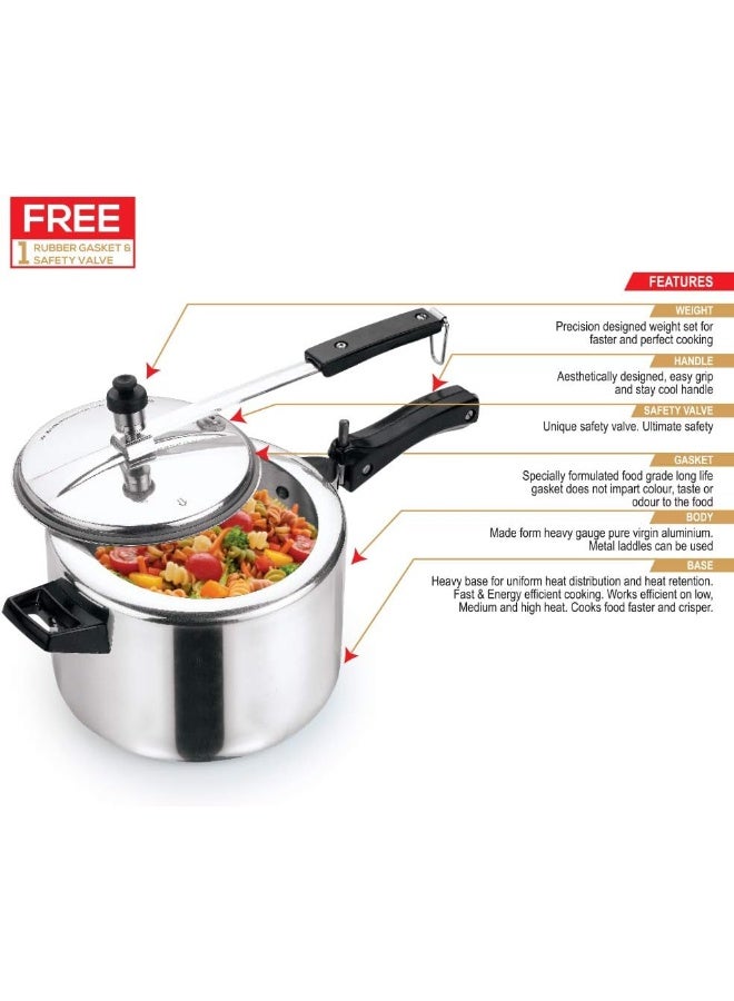 RAJ ALUMINIUM PRESSURE COOKER INNER LID, 6.5 LITER , SILVER, RPCI6.5 , 1 PC Silver - Image 4