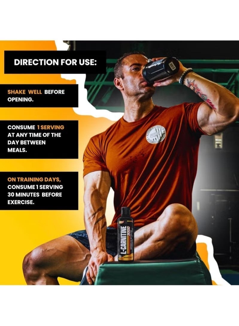 L-Carnitine 3000 Berry Blast Flavor 465ml – 31 Servings Energy & Fat Metabolism Support - Image 3