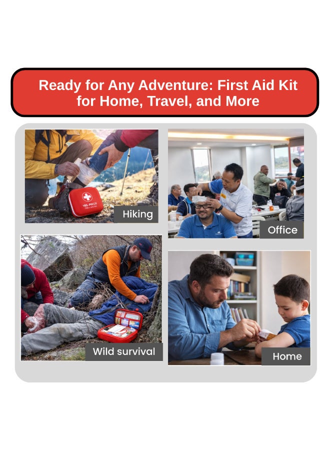 First Aid Kit,165 Pcs Travel Emergency Survival Kits Portable Outdoor Survival D