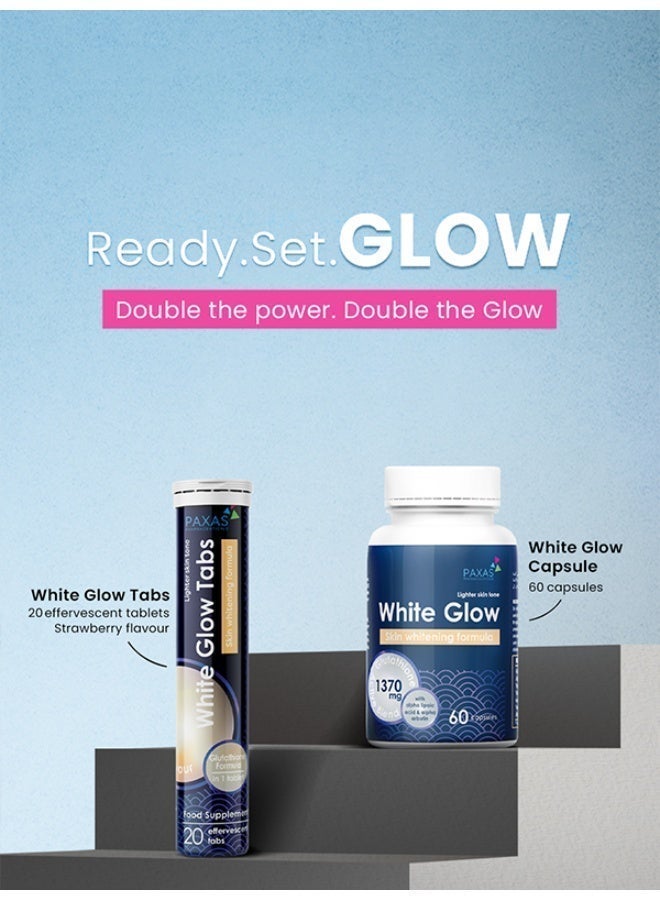 White Glow Tabs, Effervescent Tablets (20 Tablets) | Glutathione & Vitamin C Formula | Skin Brightening Support | Strawberry Flavour - Image 5