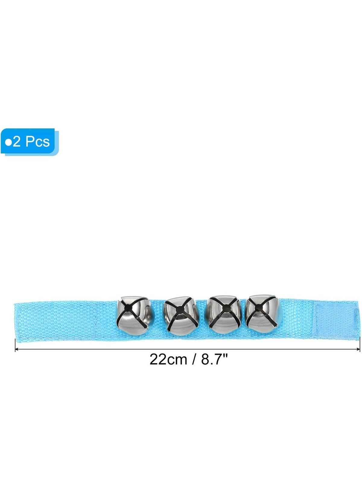Adjustable Nylon Wrist Jingle Bells for Children - Blue - Image 5