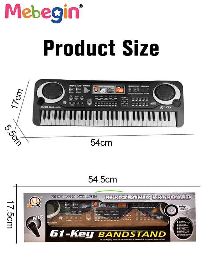 61 Keyboard Multifunction Electronic Piano Toy with Microphone Portable Record Function Musical Instrument Toy Include 6 Demos 8 Sounds Educational Learning Toy for Boys Girls Birthday Gifts - Image 3