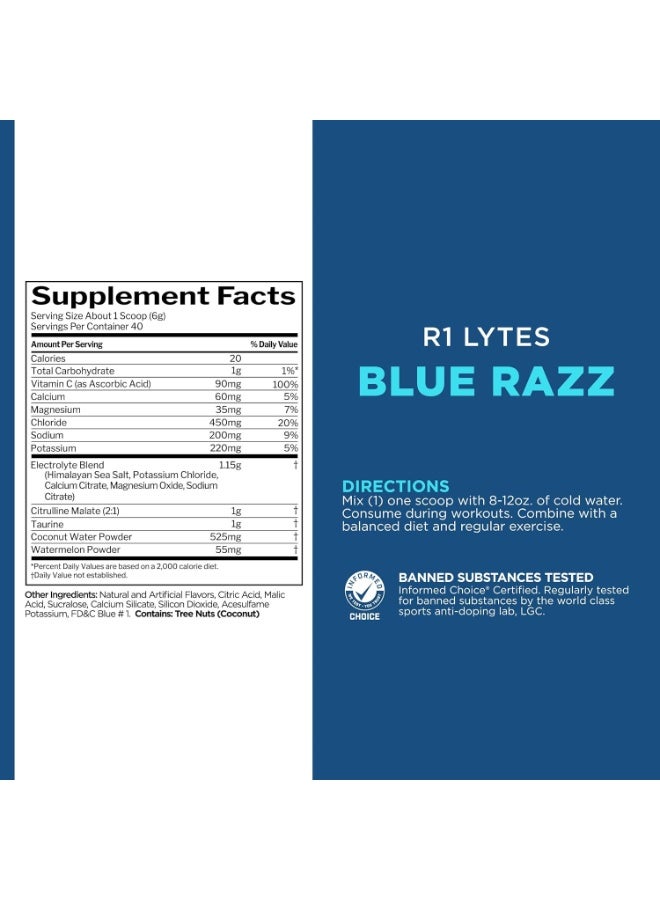 Rule One Proteins, Lytes, Blue Razz, 8.47 oz (240 g) - Image 2