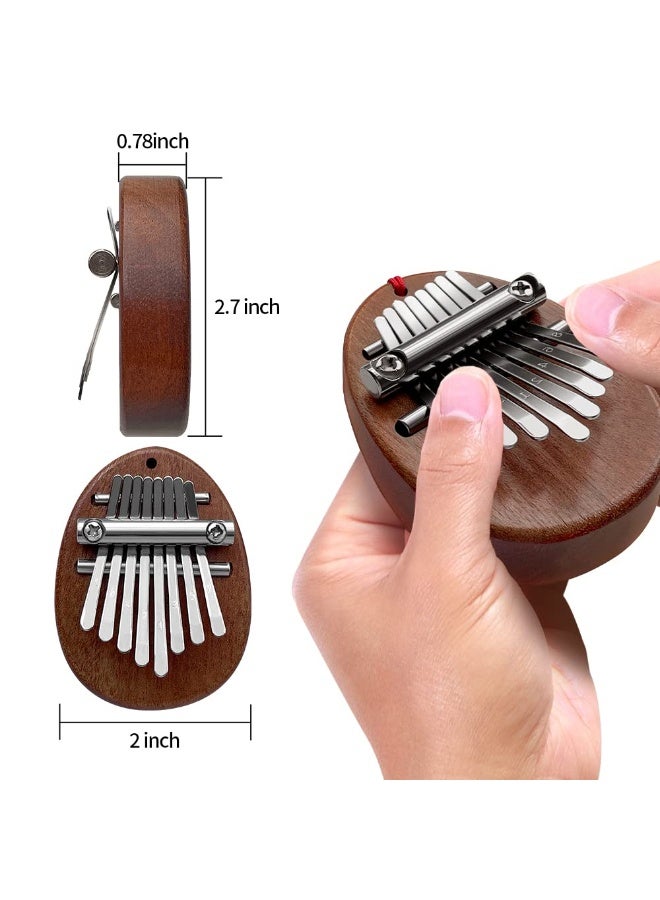 Mini Thumb Piano 8 Keys Wooden Finger Piano With Lanyard, Musical Instrument, Gi