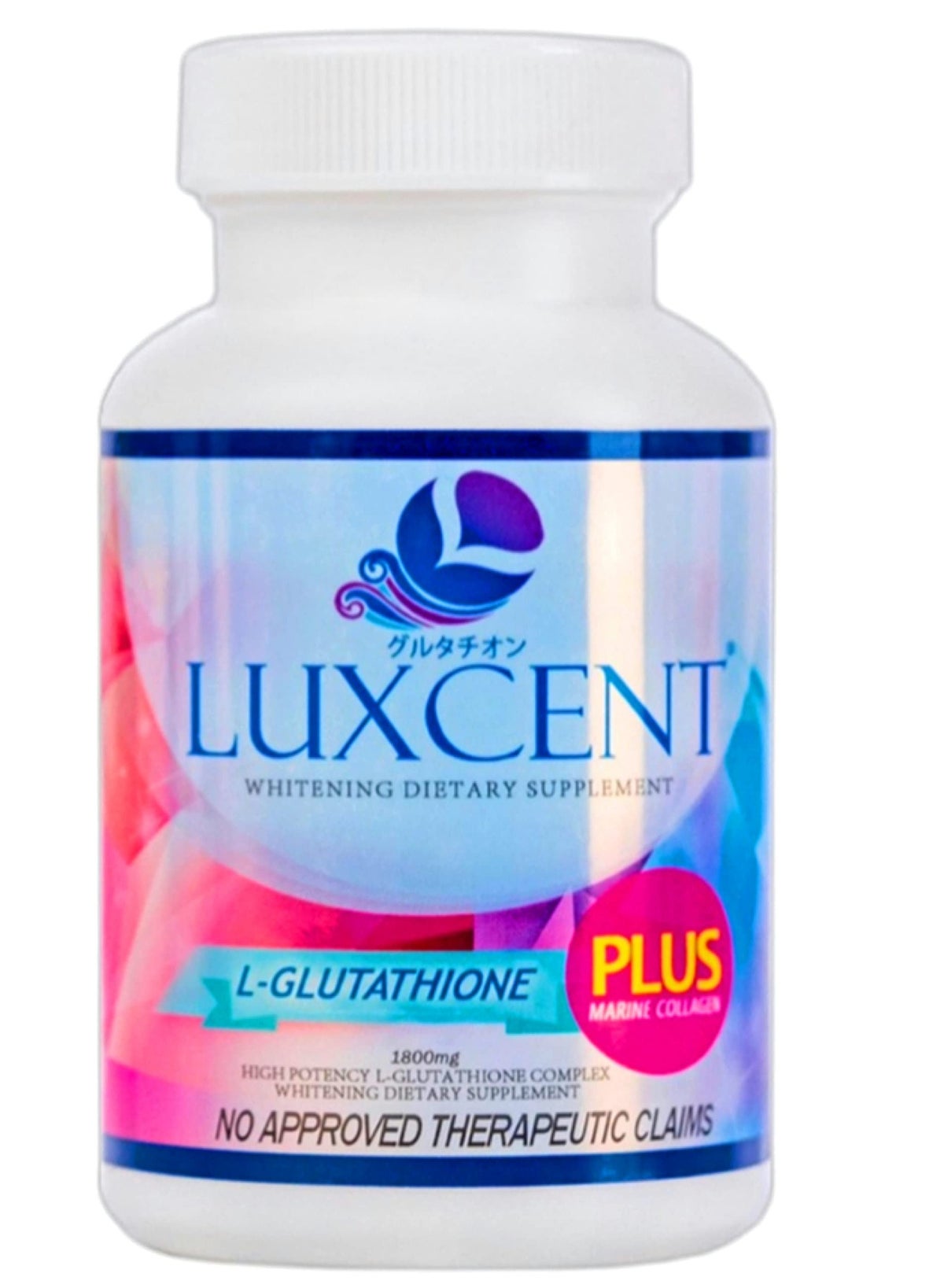 Luxcent Glutathione Capsules, Anti-Aging, Anti-Stress Formula for Skin Whitenin, 60 Capsules of Radiance and Wellness.