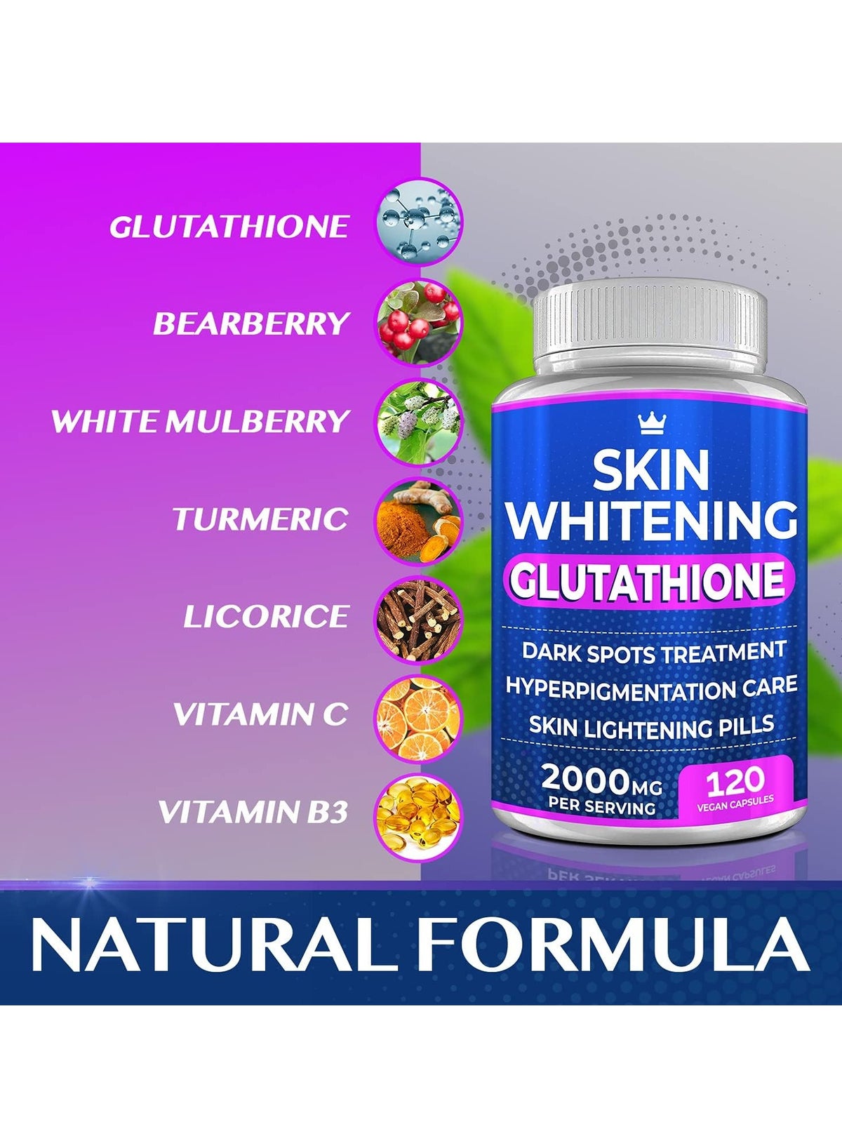 Skin Whitening Glutathione 2000 Mg 120 Vegan Capsules - Image 4