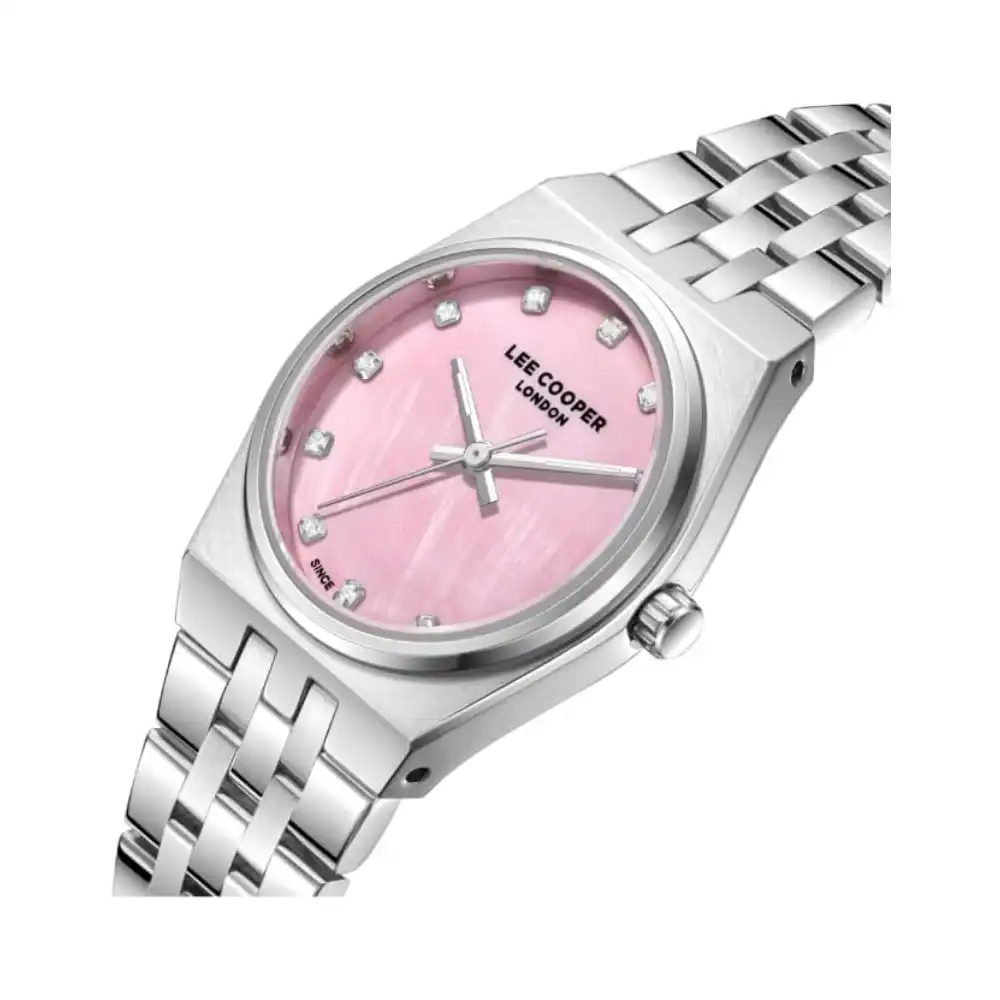Lee Cooper Analog Watch LC08204 380 Women Standard Size Stainless Steel Pink Dial Water Resistant Care - Image 6
