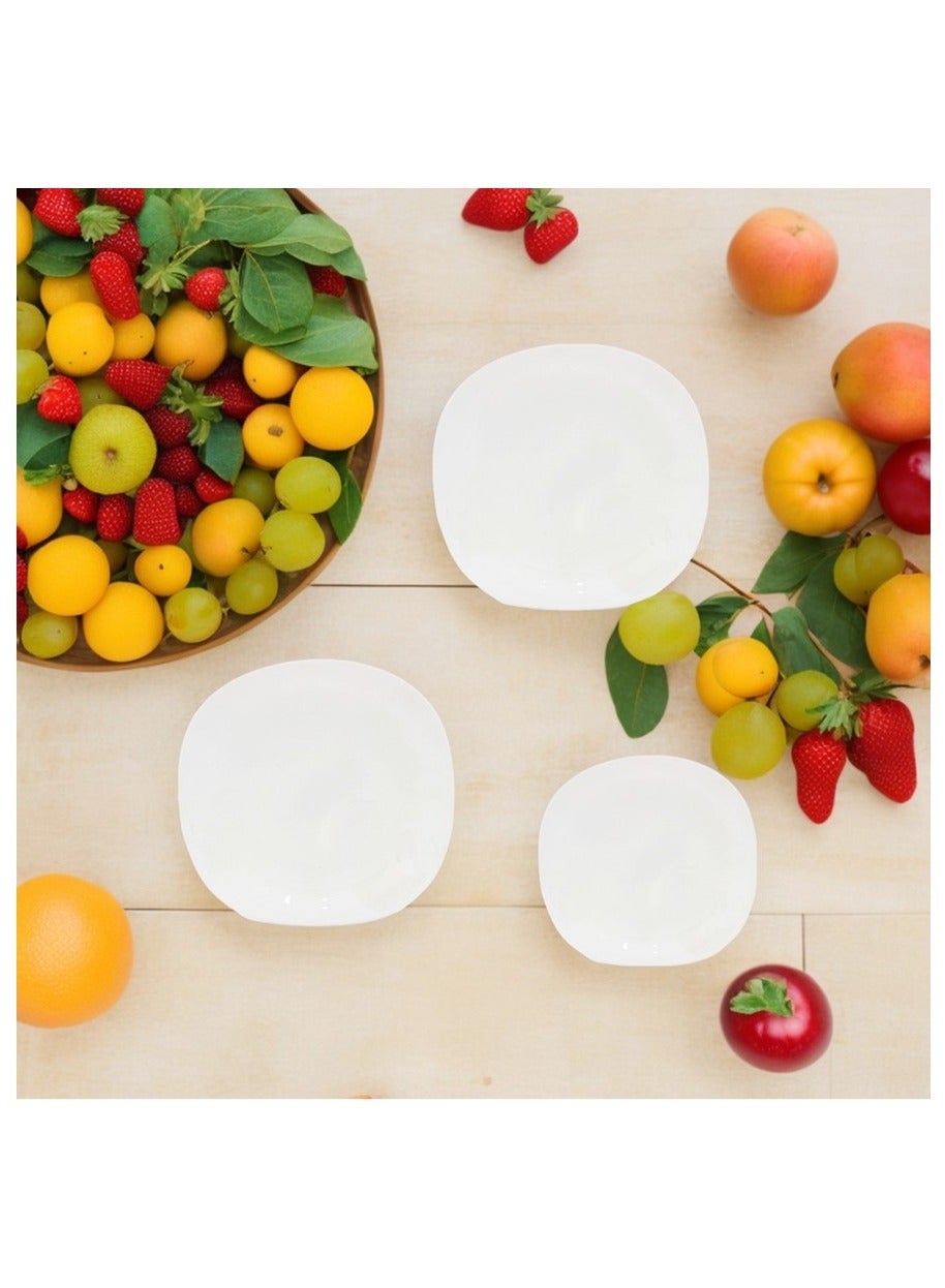 Melrich 38 Piece Opal ware Dinner Set 6 Dinner Plate 6 Dessert Plate 6 Soup Plate 6 Bowl 6 Cup 6 Saucer 1 Serving Plate 1 Serving Bowl Dishwasher Safe Microwave Safe - Image 4