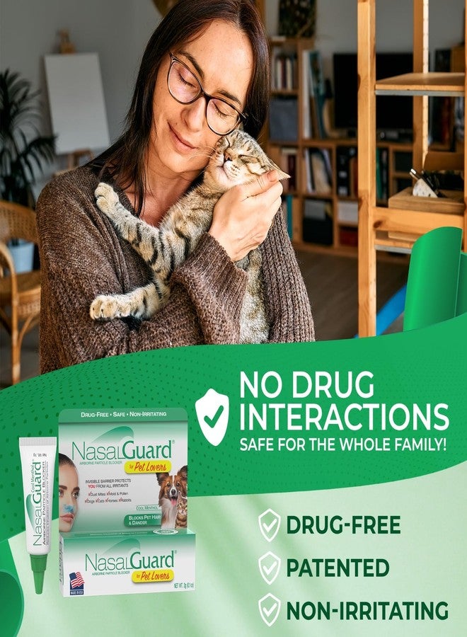 NasalGuard Pet Dander & Pollen Blocker | Drug-Free Nasal Gel | Helps Block Cat & Dog Dander, Pet Hair & Pollen | Non-Drowsy Daily Use | 150+ Uses (Cool Menthol, 3g - Image 2
