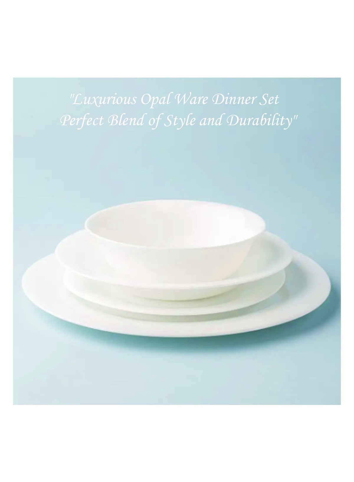 12-Piece Opalware Dinner Set With 4X 25 Cm Dinner Plate, 4X18 Cm Desert Plate, 4