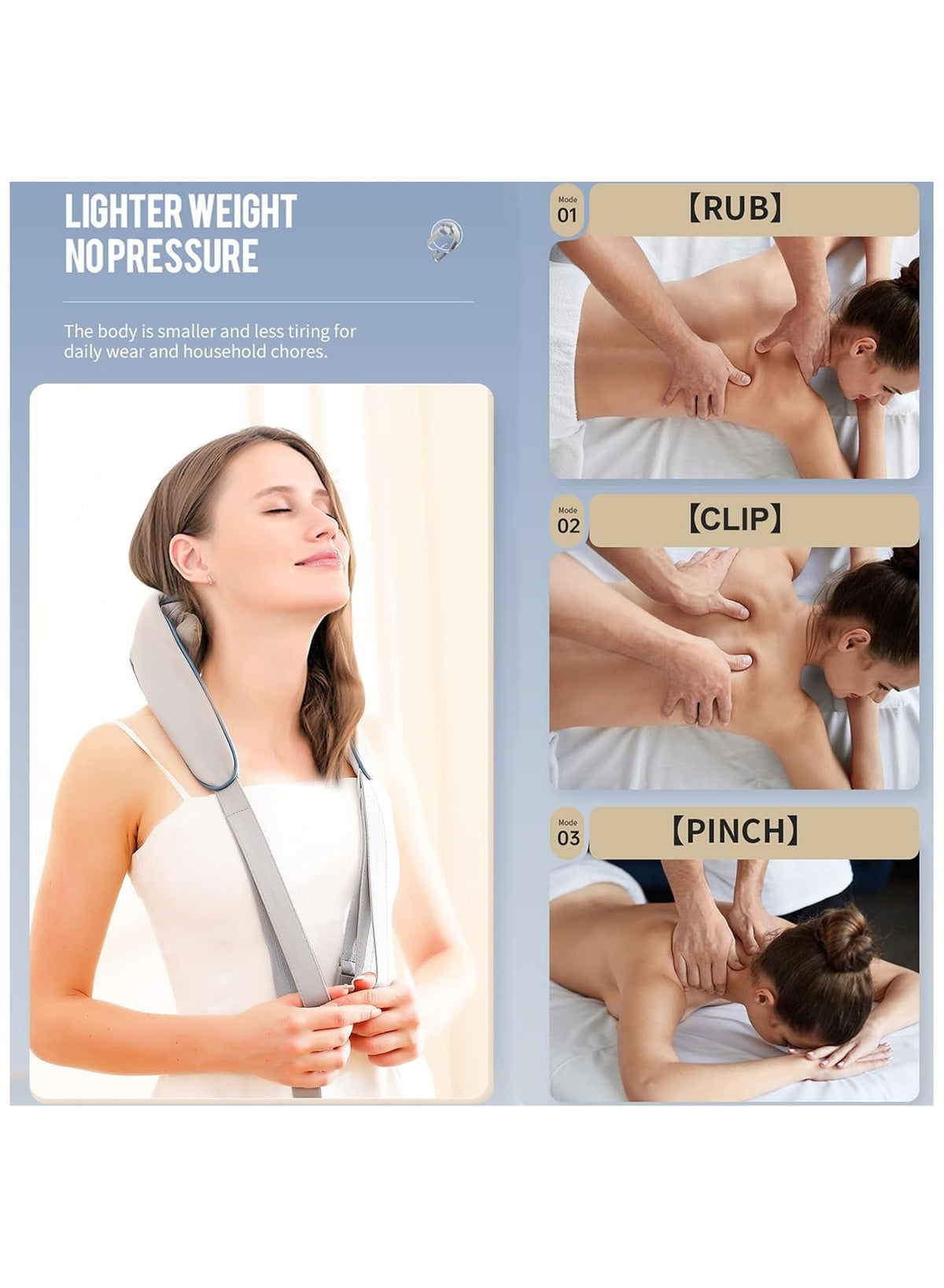 Mini Neck Massager, Shiatsu Back Neck Massager with Heat, Electric Massager for 