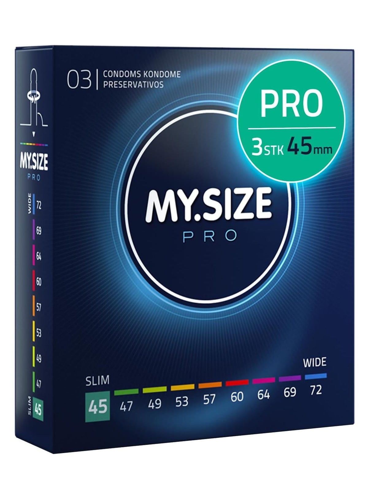 Ultra Thin Condoms 3 Pieces (45 Size) – Odorless, Long Lasting, Sustainable, Premium Quality for Maximum Comfort, Pleasure, and Sexual Health – Proper Fit Reduces Risks and Enhances Protection – Latex Men Condoms Available in Multiple Sizes (45 to 72)