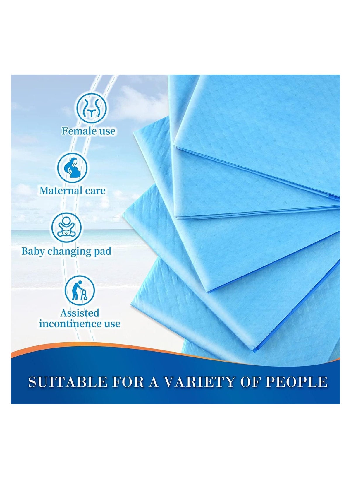 20-Pieces Packed in 2 Pouches 60 cm x 90 cm XL Disposable Underpads, Incontinenc