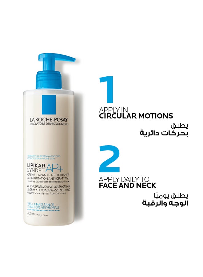 Lipikar Syndet Ap+ Body Wash For Eczema Prone Skin 400ml - Image 6
