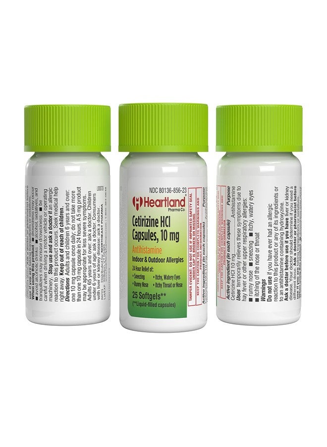 Heartland Pharma Cetirizine HCI 10mg | Allergy Relief | Antihistamine Softgels | Cetirizine for Seasonal Allergies | 25 Count - Image 2