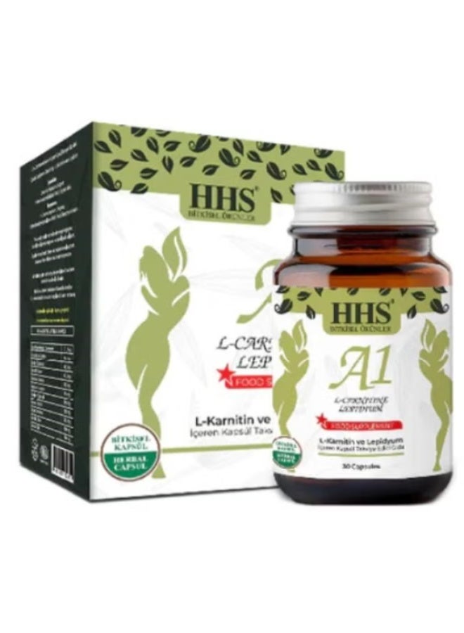 HHS A1 L-carnitine Lepidium - Herbal Weight Loss Food Supplement 30 Capsules - Image 2