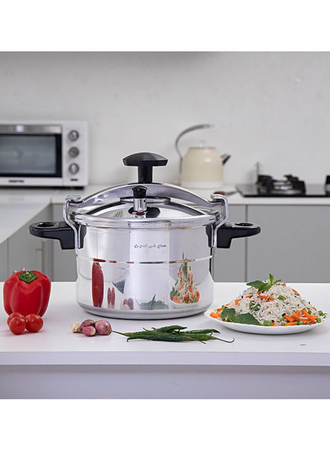 Aluminum Multi-Safety Device With Cool Touch Handles Pressure Cooker Silver 9Lit
