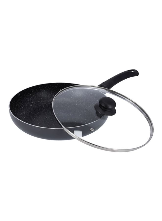Aluminium Frypan With Glass Lid Black 28cm - Image 3