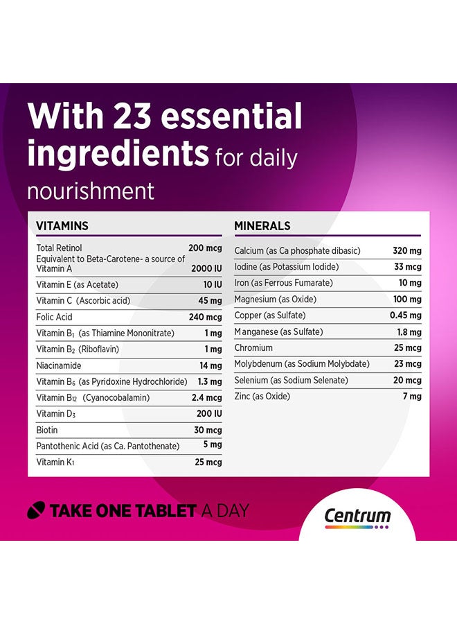 Centrum Women Specially Formulated Multivitamin for Women, 30 Tablets - Image 3