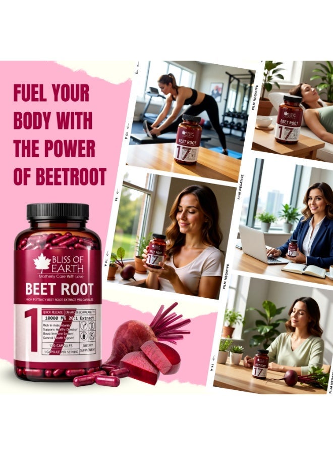 Bliss of Earth Beet Root Capsules 10000mg (20:1) High Potency Beet Root Extract