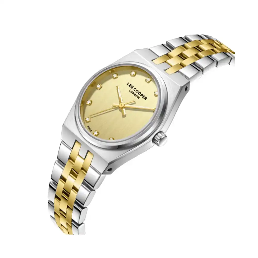 Lee Cooper Analog Watch LC08204 210 Women Standard Size Stainless Steel Gold Dial Water Resistant Care - Image 2