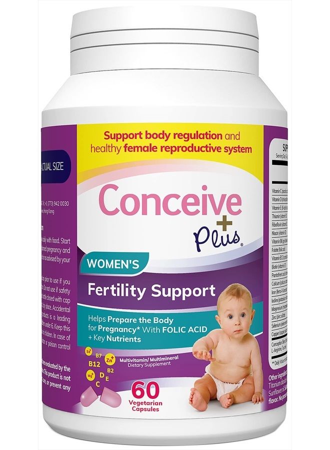 Conceive Plus Womens Fertility Support - Fertility Supplements For Women, Prenatal Vitamin, 60 Capsules, 30 Day Supply - Image 3
