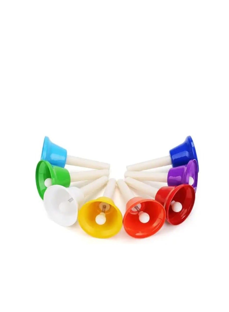 Percussions 8-Note Colorful Metal Hand Bell Handbells Set Musical Instrument Toy for Kids Children Festival Gifts - Image 4