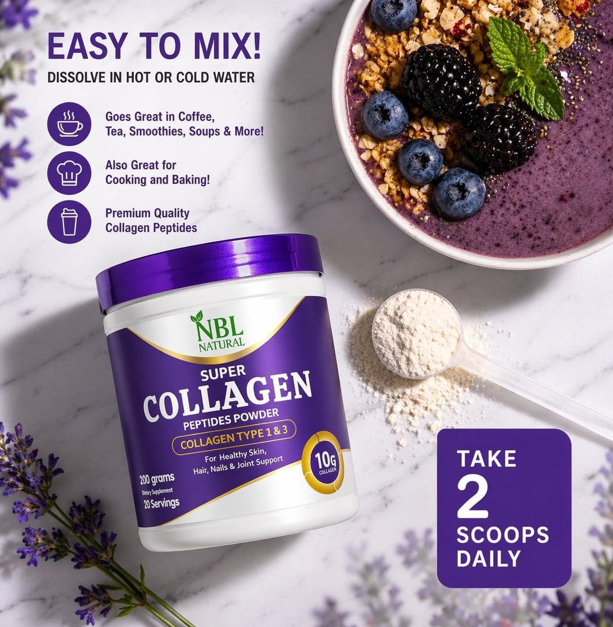 Super Collagen Peptides Powder Unflavored 200 grams - Image 5