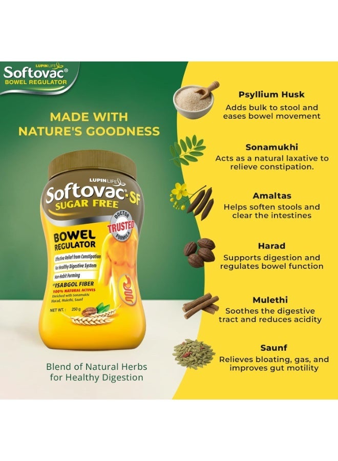 Softovac-SF Sugar Free Laxative Powder 250g | Constipation Relief | Natural Bowel Regulator | High Fiber Ayurvedic Formula | Gentle Stool Softener - Image 4