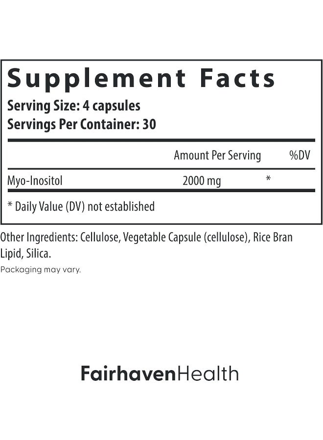 Myo-Inositol Dietary Supplement 120 Capsules - Image 3