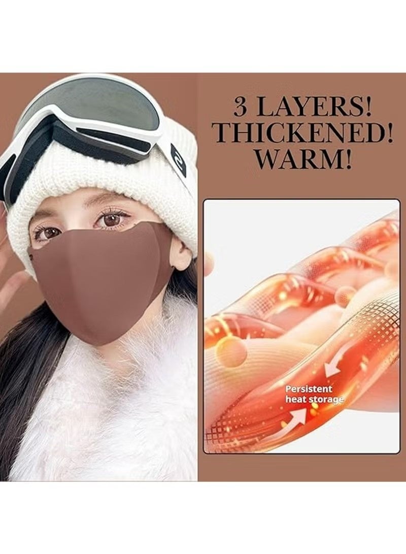 5PCS Reusable Cloth Face Mask 3D Fitting Windproof Dustproof Colder Weather Warmth Breathable Washable Fabric Masks For Outdoor Sport Half Face Earloop - Image 4