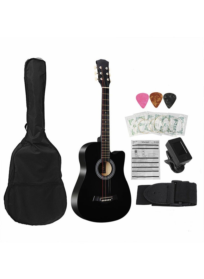 38 Inch Classical Guitar Kit With 6 Strings Gig Bag Tuner Picks Strap For Beginners Adults Kids Birthday Gift