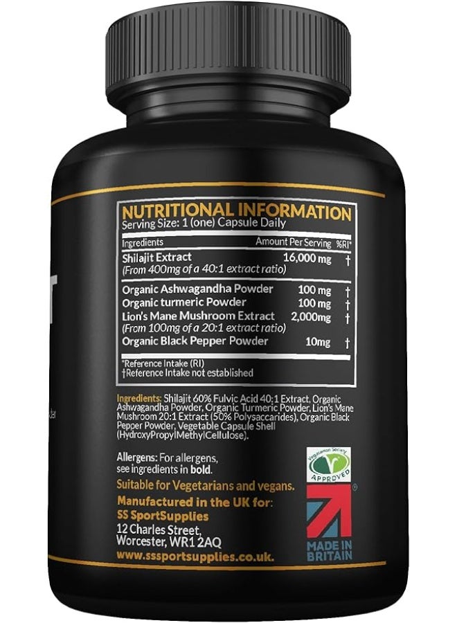 Shilajit Capsules 16,000mg ,Boosts Energy and Stamina and Supports Cognitive Function ,120 Capsules - Image 2