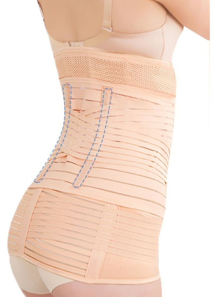 3 in 1 After Pregnancy Belly Wrap Pelvis Recovery Skin Shapewear Postpartum Belt for Women Beige - Image 4