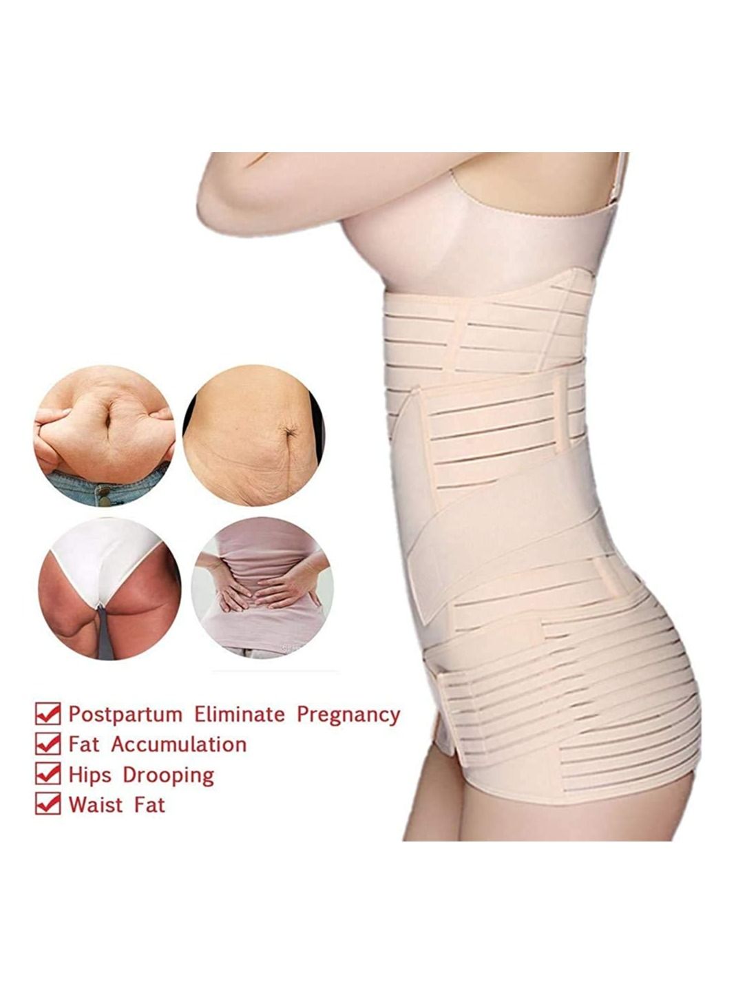 3 in 1 Postpartum Belly Support Recovery Wrap - Belly Band For Postnatal, Pregnancy, Maternity - Girdles For Women Body Shaper - Tummy Bandit Waist Shapewear Belt - Image 3