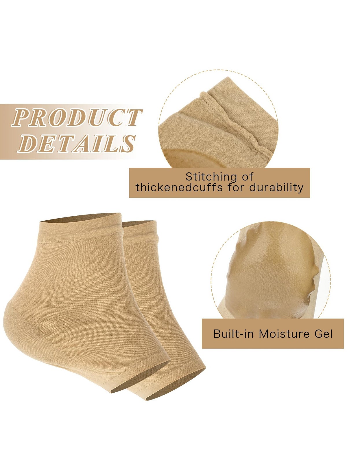 4 pairs moisturizing heel socks for dry cracked heels, cracked heel treatment repair socks - Image 2