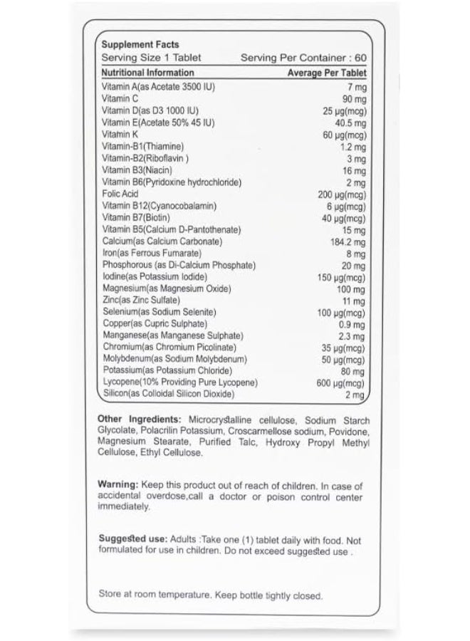 Men Multivitamins & Multiminerals 60 Tablets – Energy, Immunity & Daily Health Support for Men - Image 5